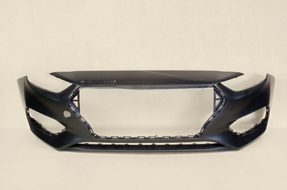 Бампер перед Hyundai Solaris 2017-2020 Россия (Неокрашенный)