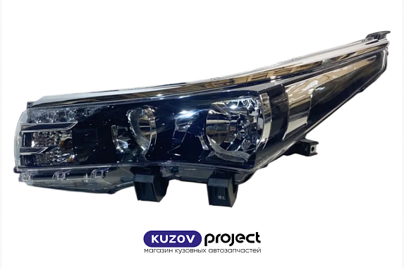 Фара левая галоген с ДХО с электрическим корректором Toyota Corolla 2012-2016 (Китай)